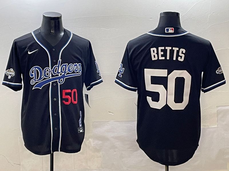 Men Los Angeles Dodgers #50 Betts Black Fashion Game 2025 Nike MLB Jersey style 3067->los angeles dodgers->MLB Jersey